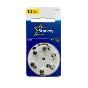 Imagem de Cartela de Pilhas Auditiva Starkey 10- Selo Amarelo (Unidade, 06 pilha