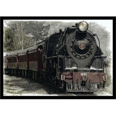 Imagem de Quadro Decorativo Trem Locomotiva Máquinas A Vapor Salas Quartos Escri