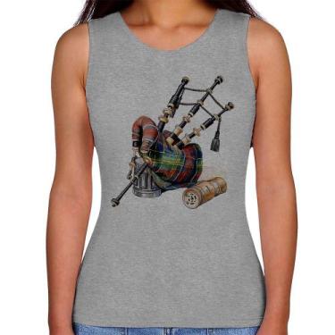 Imagem de Regata Feminina Gaita de Foles - Foca na Moda, Cinza, P