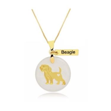 Imagem de Gargantilha Com Pingente Pet Beagle Banhado a Ouro - Joias Dani Sam