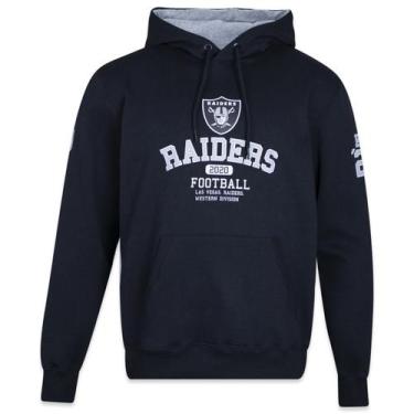 Imagem de Moletom New Era Canguru Fechado Las Vegas Raiders Club House, Preto, P