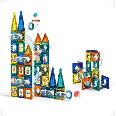 Imagem de Blocos Magneticos Infantil Kidino Brinquedo Magnetico Blocos de Construir Imã Interativo Criança