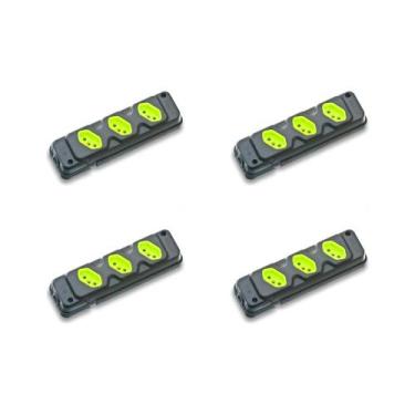 Imagem de Kit C/4 - Tomada Barra Fiolux Tripla 2P 20A Preto