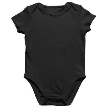 Imagem de Body Bebê Algodão Básico Liso - Foca na Moda, Preto, G