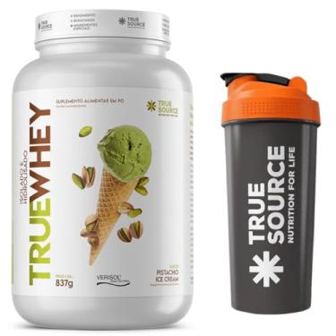 Imagem de Combo True Source Whey Protein Hidrolisado e Isolado c/colágeno Verisol (837g, PISTACHIO ICE CREAM) + Coqueteleira Oficial