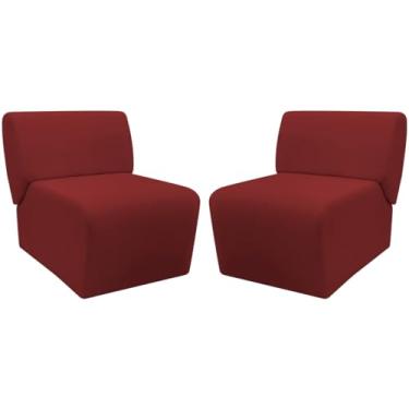 Imagem de Kit 2 Poltronas Decorativa Para Sala Recepção Manicure Consultório Zoe Suede (Vermelho)