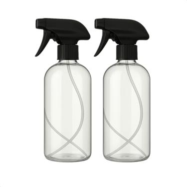 Imagem de Frascos Borrifador Spray Pulverizador com Válvula Multiuso Transparente 500ml (Preto, 2)