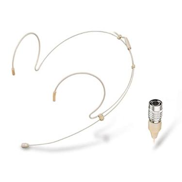 Imagem de Haoin Microfone para fone de ouvido, fone de ouvido duplo, supra-auricular, microfone compatível com sistema sem fio Audio-Technica Bodypack transmissor com cabo de 1,2 m, plugue Hirose de 4 pinos