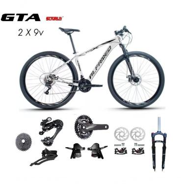 Imagem de Bicicleta Aro 29 Alfameq Afx Kit 2x9 Gta Sunrun Freio Disco K7 11/36 Pedivela 24/38d Garfo Com Trava - Branco