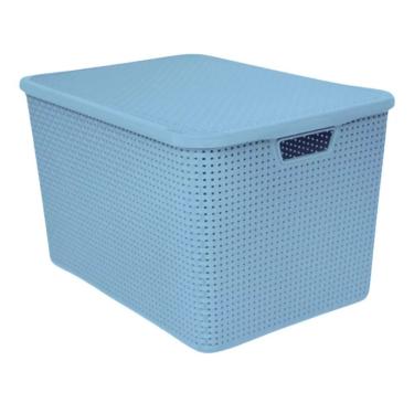 Imagem de Caixa Organizadora Rattan 70 Litros Azul