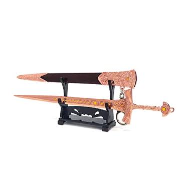 Imagem de Chewmeter Elden Ring Replica Greatsword Colossal Kanata Knife Sword Spear Martial Arts Game Collection Gift Party Supplies Desk Decoration Backpack Pendant Gift (Miquellan Knight's Sword)