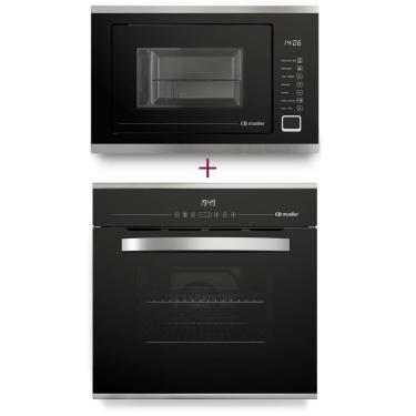 Imagem de Kit Cozinha Mueller Micro-ondas + Forno de Embutir 68 Litros Preto 220V