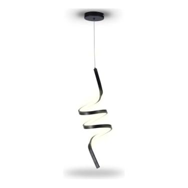 Imagem de Lustre Pendente Espiral Em Led Worm Para Cabeceira De Cama Cor Preto ou Dourado 90/220V (Preto)