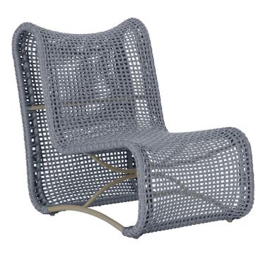 Imagem de Cadeira Poltrona Texas Corda Náutica Varanda Jardim Prata