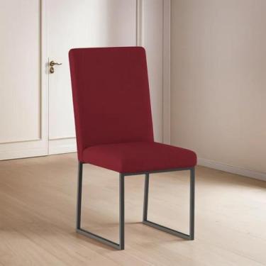Imagem de Cadeira Estofadas Para Mesa De Jantar Base Industrial - BALAQUI DECOR,
