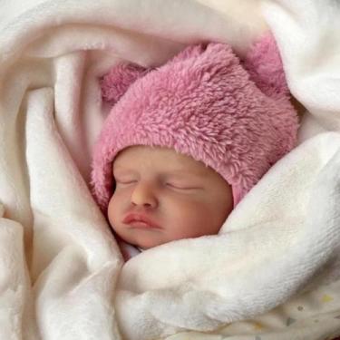 Imagem de Bebê Reborn Boneca Realista De Olhos Fechados Em Silicone Envio Imedia