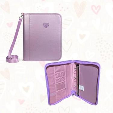 Imagem de Fichário Universitário Feminino Zíper A4 Kika, Preto