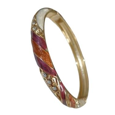 Imagem de Only My Live Home Cloisonne Colorido Esmaltado Strass Pulseira Fina Pulseira Articulada Pulseira Feminina Pulso Pequeno Presentes Modernos Joias Étnicas, Inner Diameter 2.25 inch wide 0.31 inch about