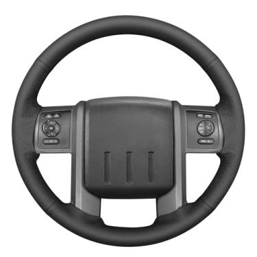 Imagem de MEWANT Capa de volante estilo 3D com costura DIY para Ford F-250 F-350 F450 F550 XL 2008-2016/Expedition 2007-2014 Acessórios de volante para Ford F-250 F-350