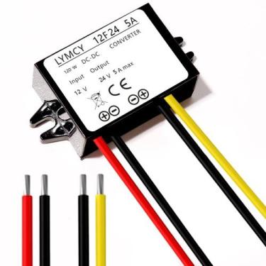 Imagem de Conversor DC Boost 12V a 24V 5A 120W à prova d'água IP68 - LYMCY