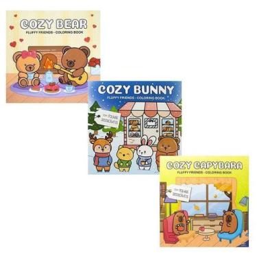 Imagem de Livro Para Colorir Fluffy Friends Coloring Book 3 Unidades - Todolivro