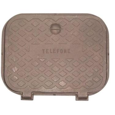 Imagem de Tampa Tampão de Chão Simples Ferro Inspeção Passagem 44x54cm - OUTRAS 