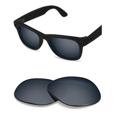 Imagem de BLAZERBUCK Lentes de reposição polarizadas de policarbonato para RayBan Meta Wayfarer RW4008 53 mm - Revestido preto AR