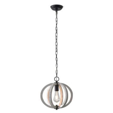 Imagem de BUUQSGKV E27 Luz pendente de madeira do país americano, lustre ajustável de altura, lâmpadas de suspensão vintage luminária pendente de teto para hall de entrada, sala de jantar, luz de pendurar