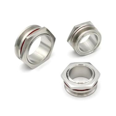 Imagem de 1 peça 3.8 cm 5.1 cm Weldless Bulkhead Tri Clamp SS304 aço inoxidável tanque de água lata de cerveja chaleira conector acessórios de tubulação Homebrew (3,8 cm)