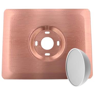 Imagem de Placa de parede retangular ouro rosa para termostato Google Nest versão 2020 acabamento de textura