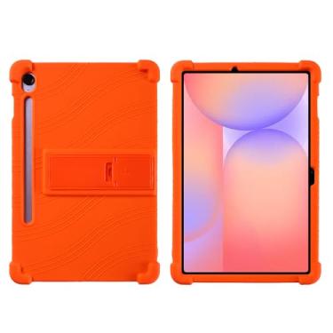 Imagem de QYiiD Capa para Galaxy Tab S10 FE 2025/ S9 FE 5G 2023 27.7 cm SM-X520 X526B X510 X516B, capa protetora de silicone leve para crianças, à prova de choque, laranja