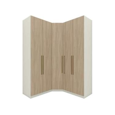 Imagem de Guarda Roupa Modulado de Canto 5 Portas Areia/Jequitibá - Henn