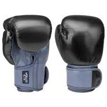Imagem de Luva De Boxe 10 Oz Preto E Cinza Muay Thai Kickboxing Treino Vollo