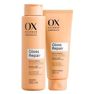 Imagem de Kit Ox Science Mari Maria Hair Gloss Repair: Shampoo 250ml e Condicionador 200ml