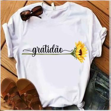 Imagem de Blusa T-shirt Camiseta Feminina Estampada -Girassol- Várias Estampas 2