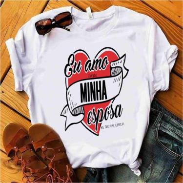 Imagem de Blusa T-shirt Camiseta Feminina Estampada -Frases Casal- Várias Estamp