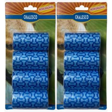 Imagem de 2 Azul Refil Cata Caca Com 4 Rolos De 20 Sacolas - Chalesco