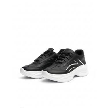 Imagem de THOWS Tênis Feminino Casual, Confortável para Passeio, Leve e Resistente (Preto Com Branco, BR, Adulto, Numérico, 34)