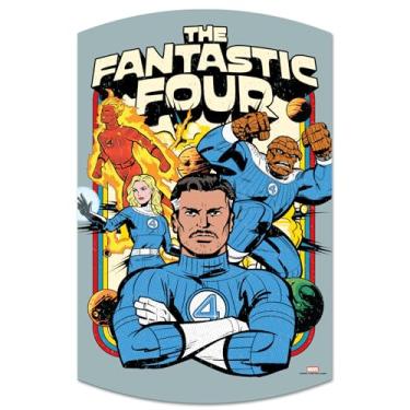 Imagem de WinCraft Placa de madeira 28 x 43 cm 1/10.2 cm de espessura Marvel Quarteto Fantástico