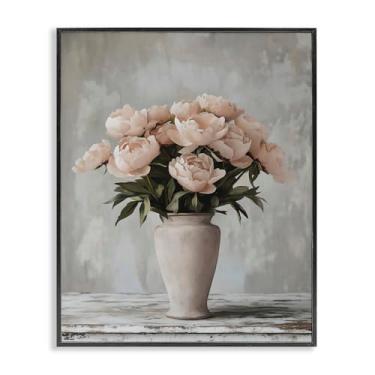 Imagem de Stupell Industries Vaso rosa alto para rosas arte giclée emoldurada branca, design por Franklyn Gregory, 20 x 16