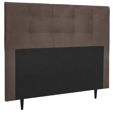 Imagem de Cabeceira Estofada Cama Box Queen 160 Cm Helena Suede Marrom