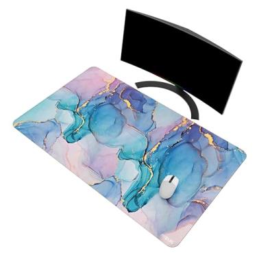Imagem de Mydours Mouse pad grande estendido para jogos de 101,6 cm x 61 cm com bordas costuradas, tapete de mouse de computador 2GG, tapete de mesa de proteção de mesa texturizado premium, base de borracha
