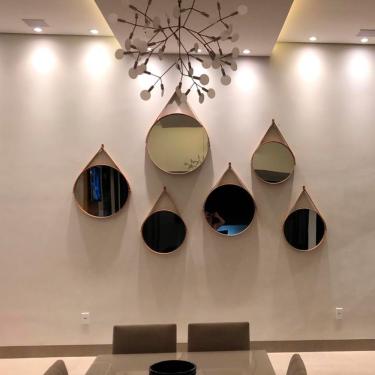 Imagem de Espelho Redondo 35cm Decorativo Adnet Preto Escandinavo