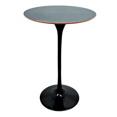 Imagem de Mesa Saarinen Bistrô Fórmica Preta 70cm - Base Preta