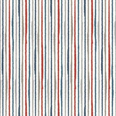 Imagem de Papel De Parede Revoada Listrado Aquarela Azul, Cinza E Vermelho 4425