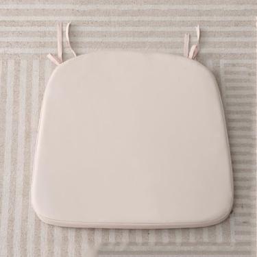 Imagem de Almofadas de cadeira para cadeiras de jantar, almofadas de cadeira de cozinha com laços, almofadas de assento impermeáveis em forma de U, almofadas de assento de espuma viscoelástica bege 1 L 6 peças