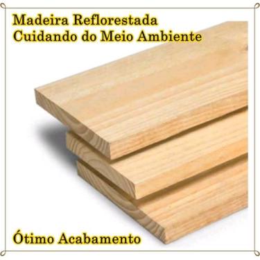 Imagem de Kit com 3 Prateleiras 65x14 de Madeira Pinus Casa Decoração Estante - 