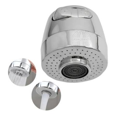 Imagem de Arejador Gourmet Flexível 3/4 Duplo Jato Rosca Interna Cromado CasaGra