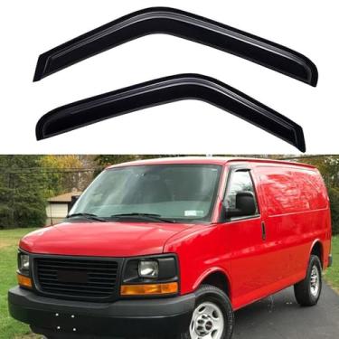 Imagem de Lifeinfinity Defletor de vento original 2x, protetores de chuva de montagem externa, viseiras de janela lateral para Chevy Express/GMC Savana 1500, 96-25 Express/Savana 2500/3500, 09-20 4500, 03-09