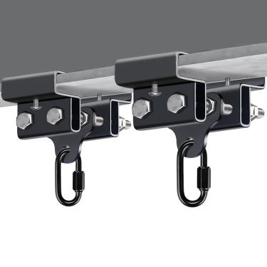 Imagem de BeneLabel Gancho de saco de pancadas para feixe de 408 kg com capacidade para saco pesado I Beam Mount serve para saco de boxe resistente de 11,9 cm ~ 12 cm Braçadeira de feixe com mosquetão ajustável